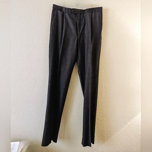 Hart Schaffner Marx Mens Dress Pants Size 36R Gray Plaid 100% Wool